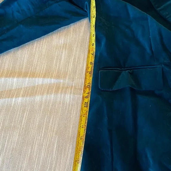 LOFT Teal Velvet Blazer Size 14 NWOT - Picture 4 of 8